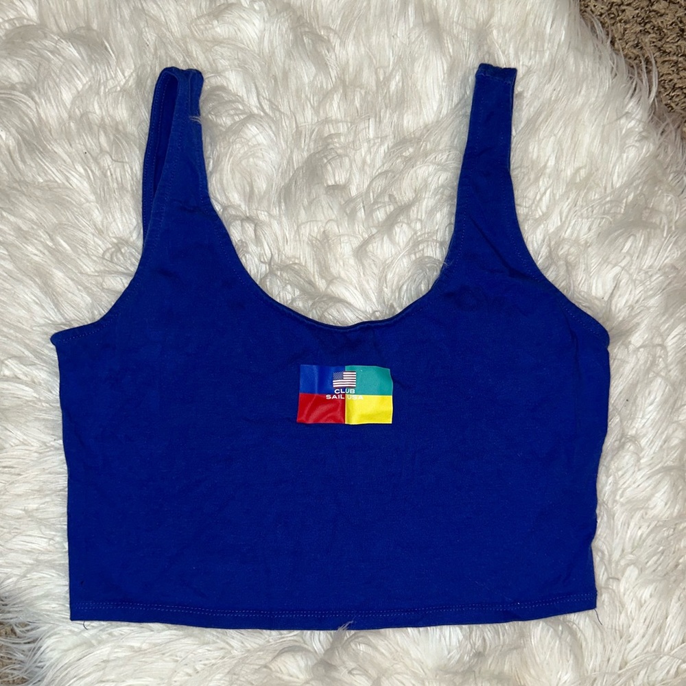 EUC medium Forever 21 royal blue crop top.
